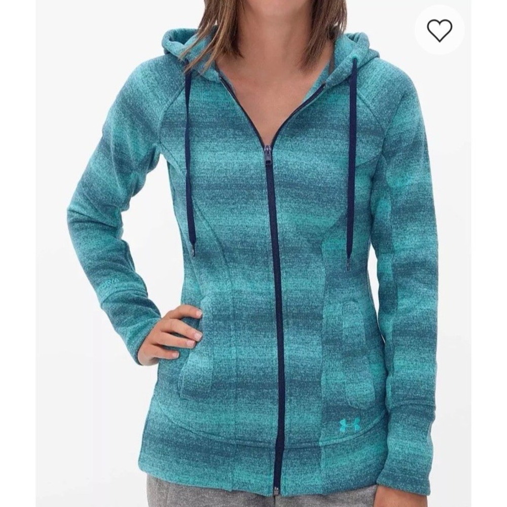 Under‎ Armour Fleece Jacket Hoodie Coat Wintersweet Medium Sage Green Cream